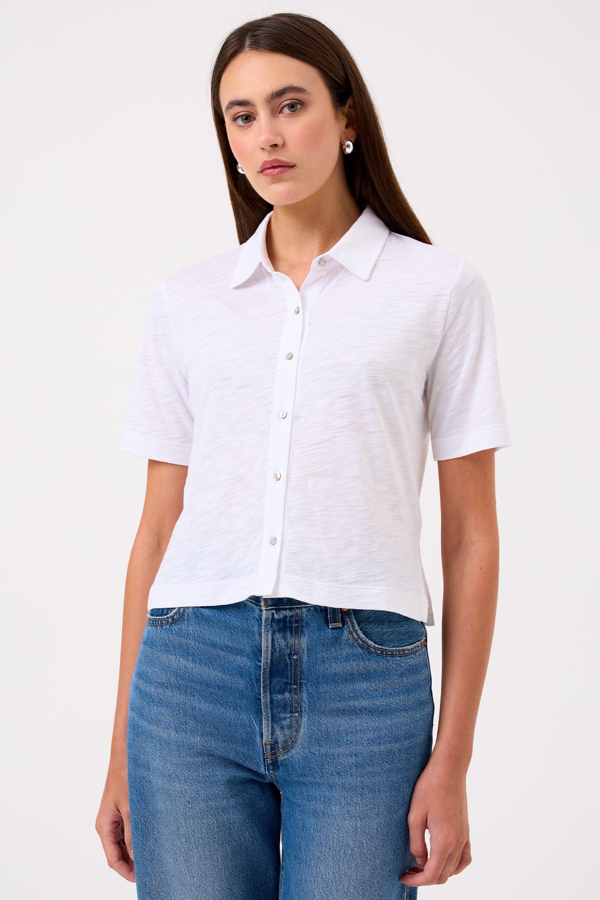 Long Sleeve Cropped Boy Tee | Relaxed Fit & Effortless Cool
