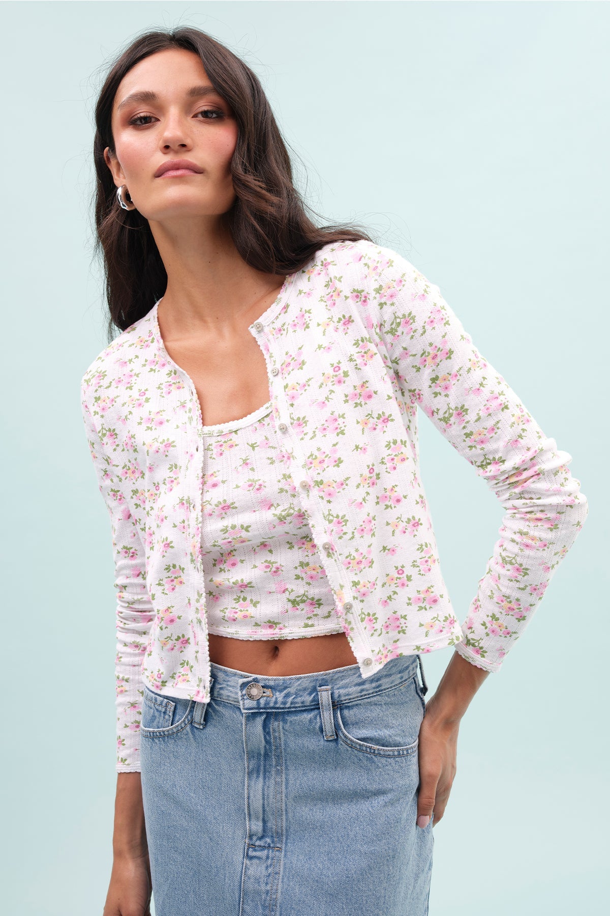 Petite Fleur Crop Cardigan