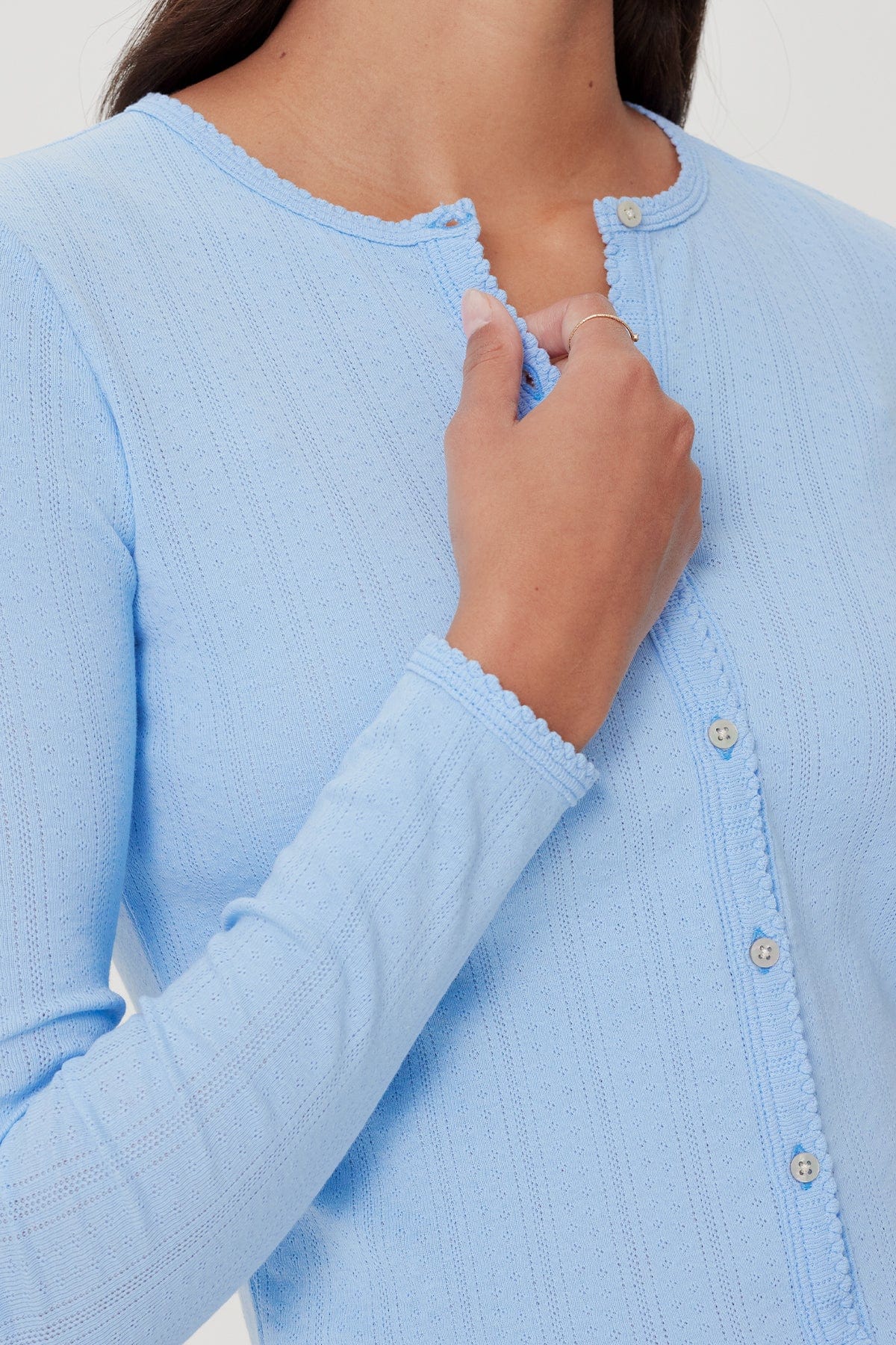 Pointelle Crop Cardigan - Goldie LeWinter