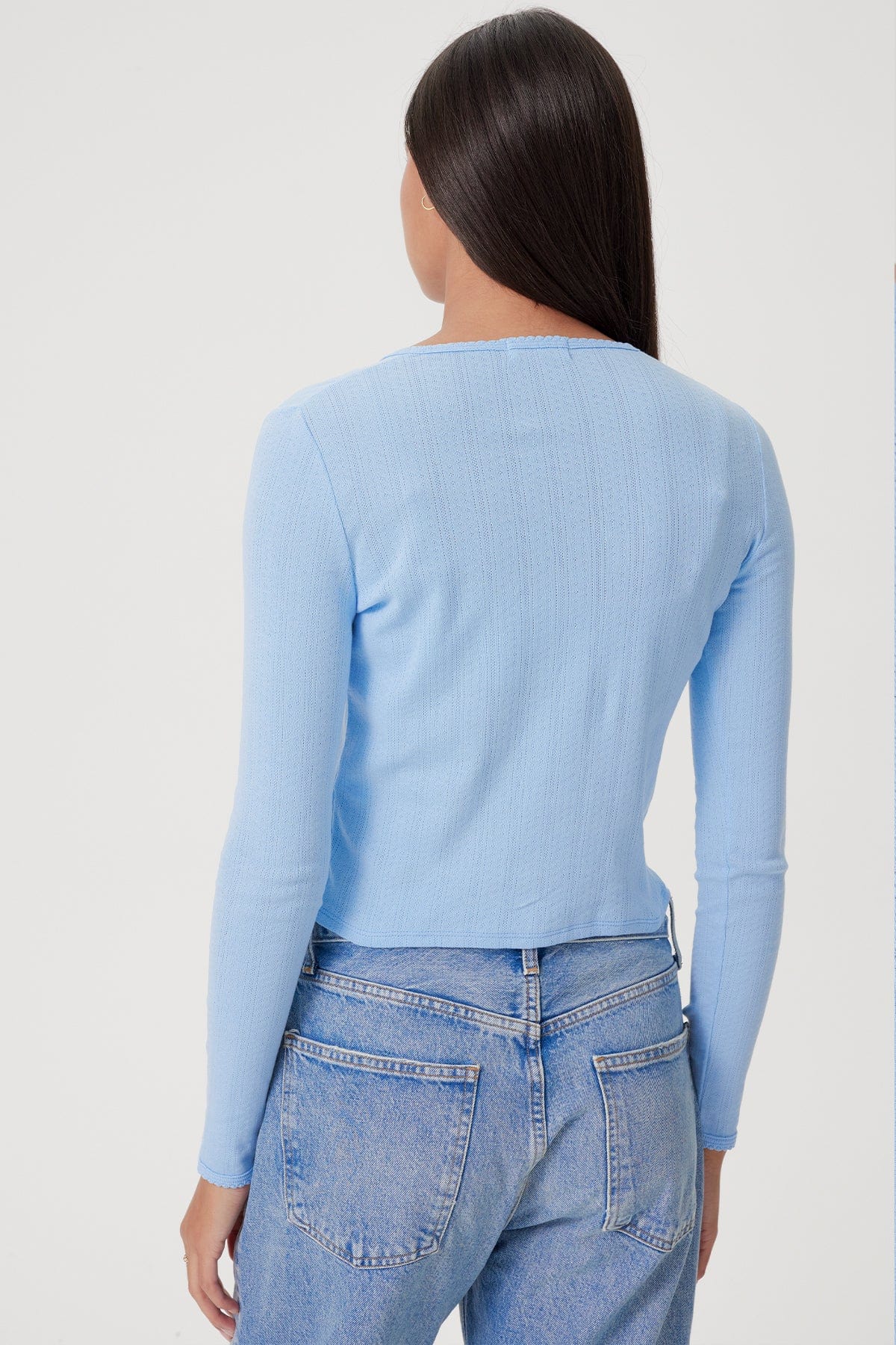 Pointelle Crop Cardigan - Goldie LeWinter