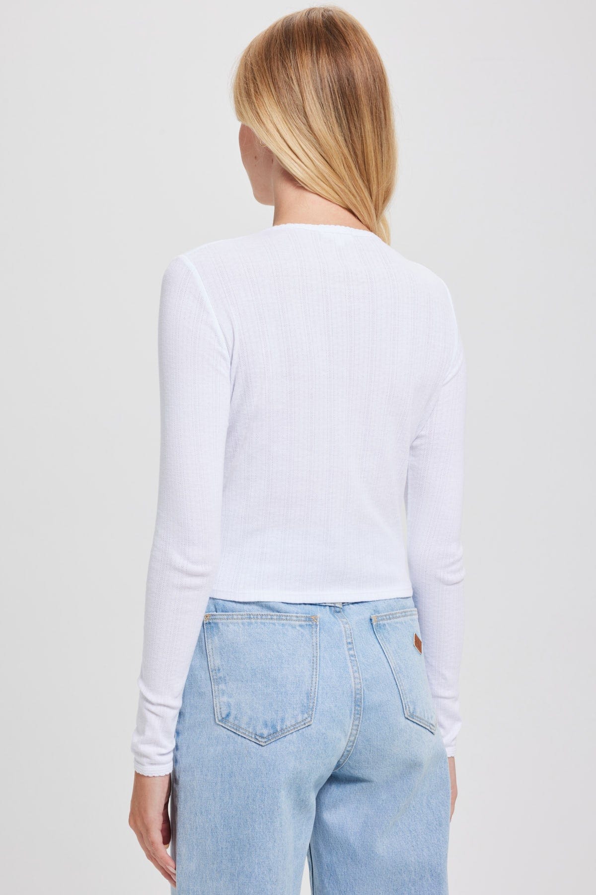 Pointelle Crop Cardigan - Goldie LeWinter