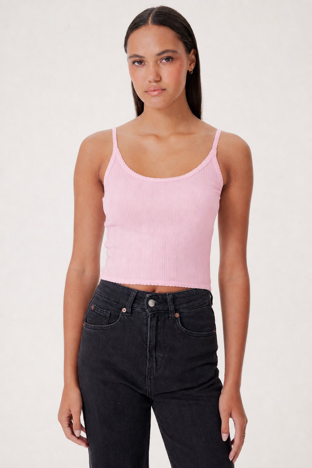 Pointelle Ellie Cropped Cami by Goldie LeWinter - Chic Style
