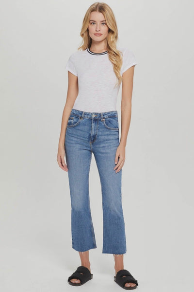 Tipped Ringer Tee - Goldie LeWinter #color_white