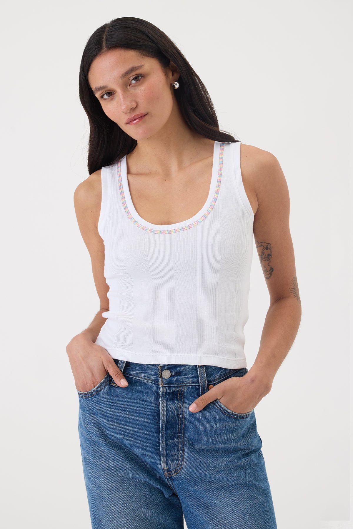Rainbow Connection Rib Crop Tank