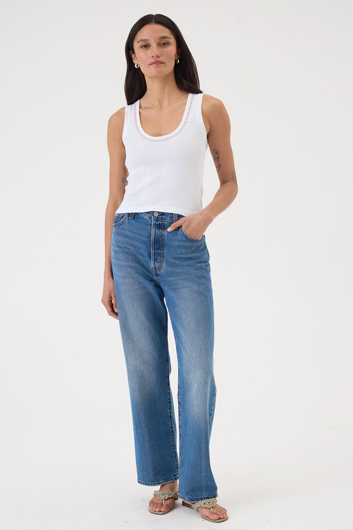 Rainbow Connection Rib Crop Tank