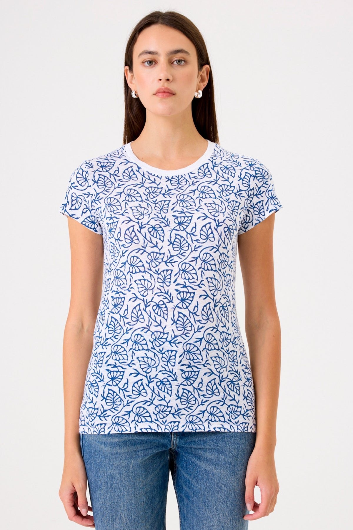 Rainforest Ringer Tee - Goldie LeWinter #color_white / estate