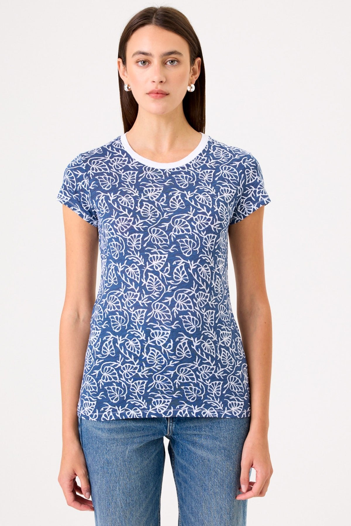 Rainforest Ringer Tee - Goldie LeWinter #color_estate / white