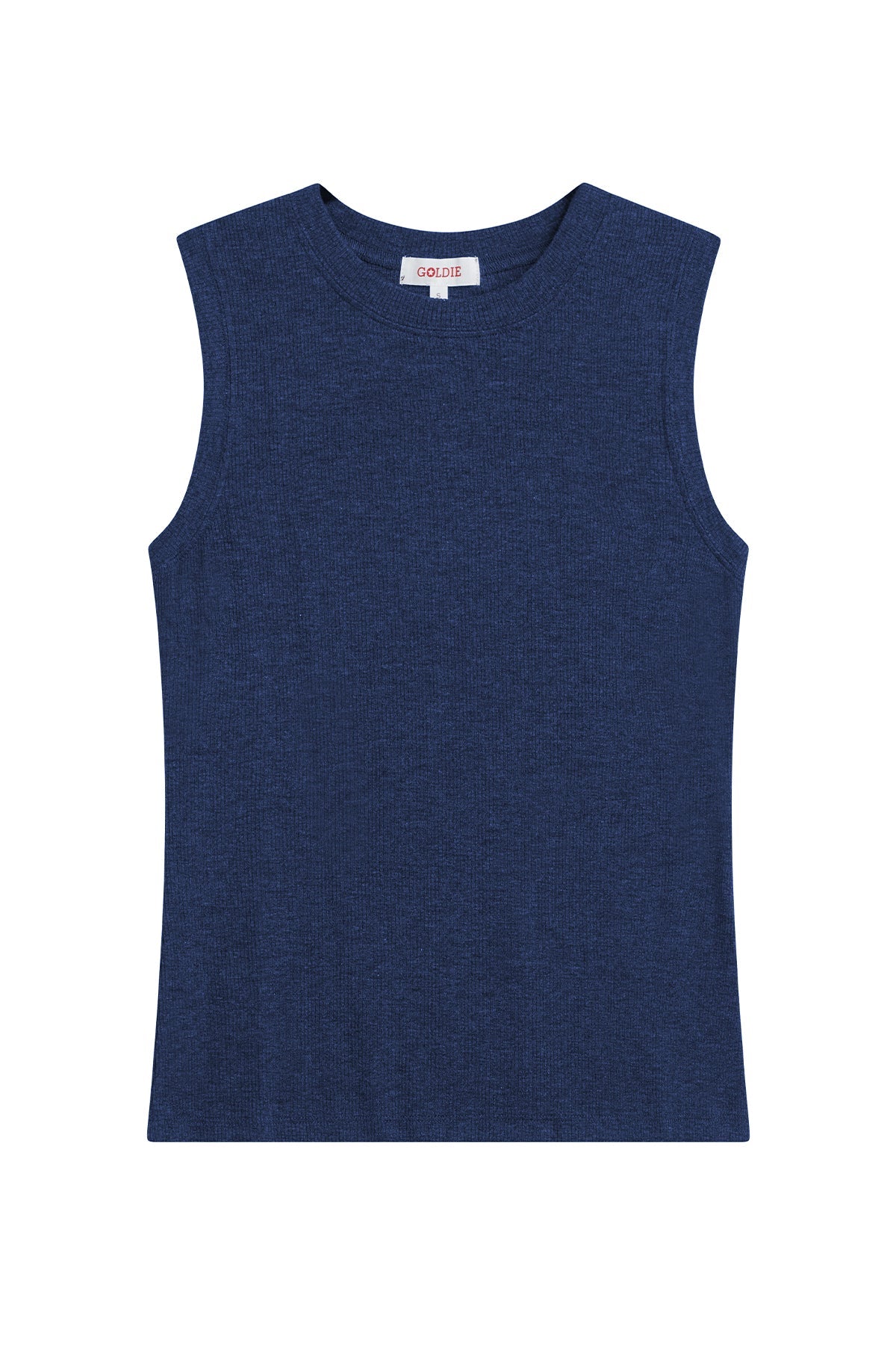 Ribbed Sleeveless Tee - Goldie LeWinter #color_navy heather - limited edition