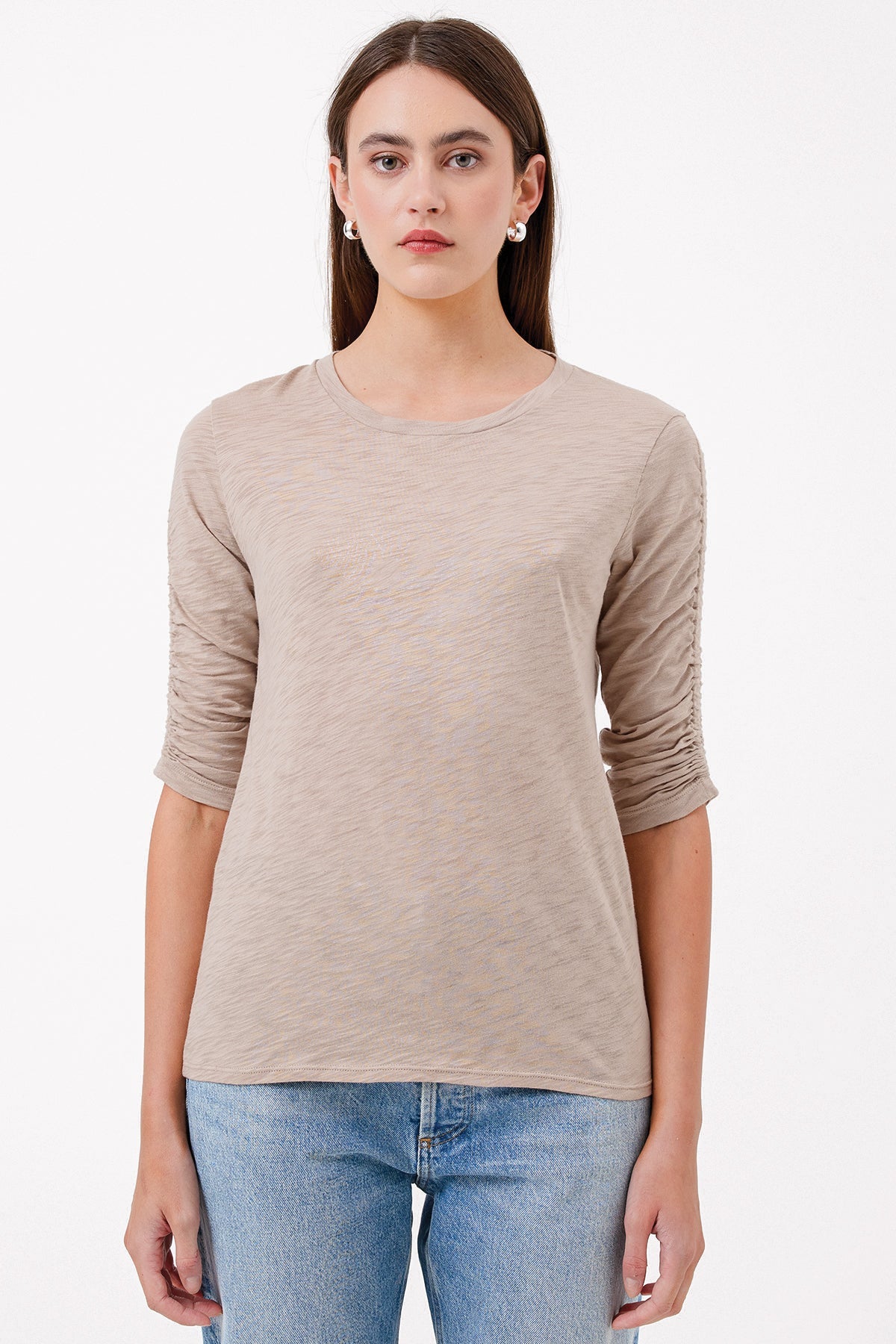 Ruched Half Sleeve Tee - Goldie LeWinter #color_string