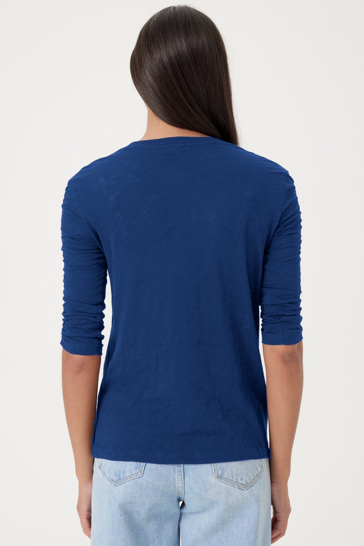 Ruched Half Sleeve Tee - Goldie LeWinter #color_estate blue