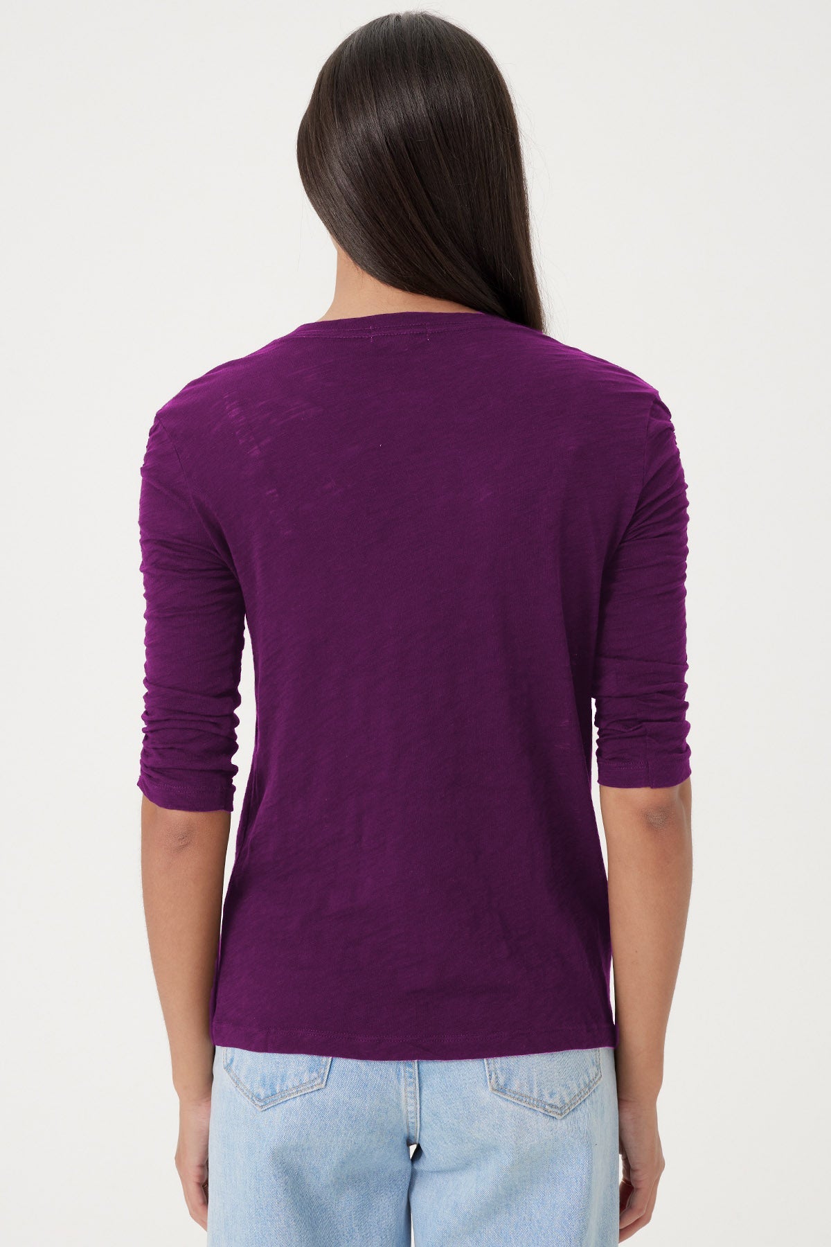 Ruched Half Sleeve Tee - Goldie LeWinter #color_grape