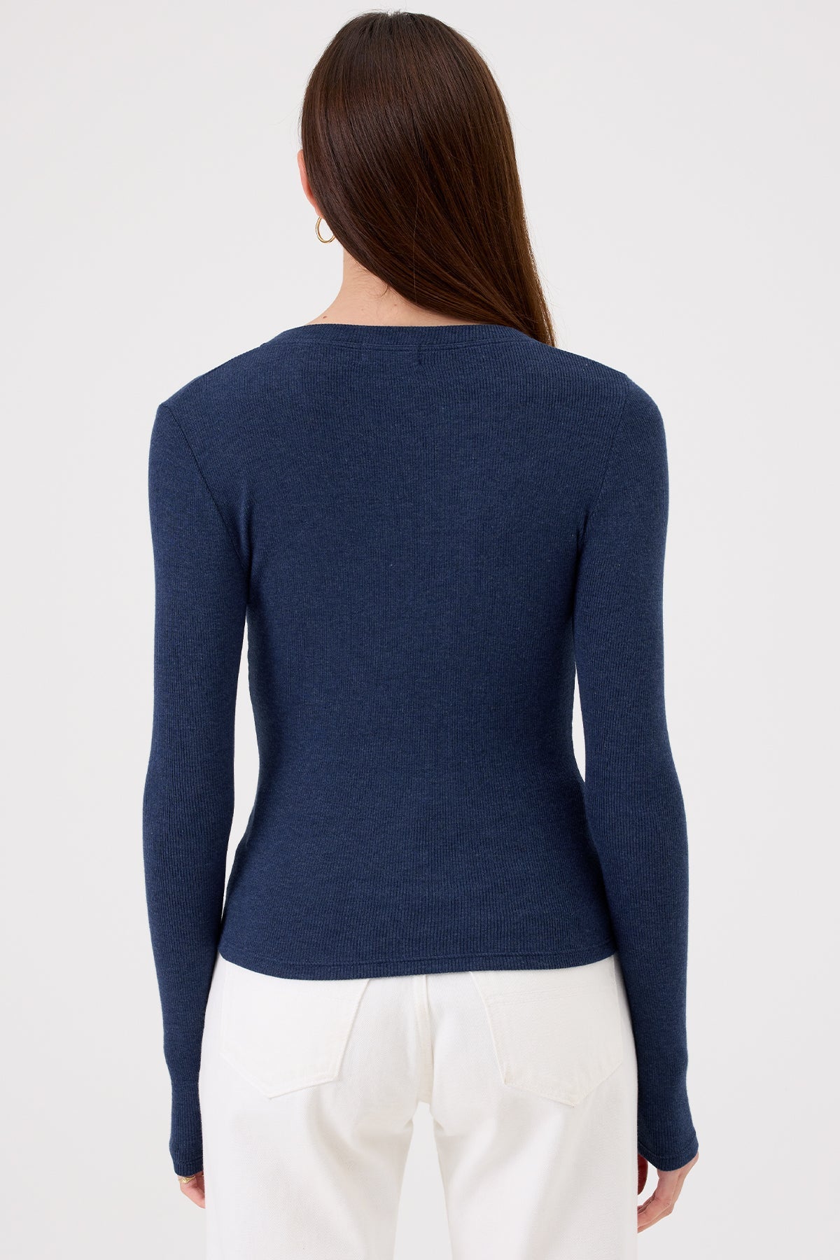Selena Top – Asymmetric Micro-Rib Drawstring Tee