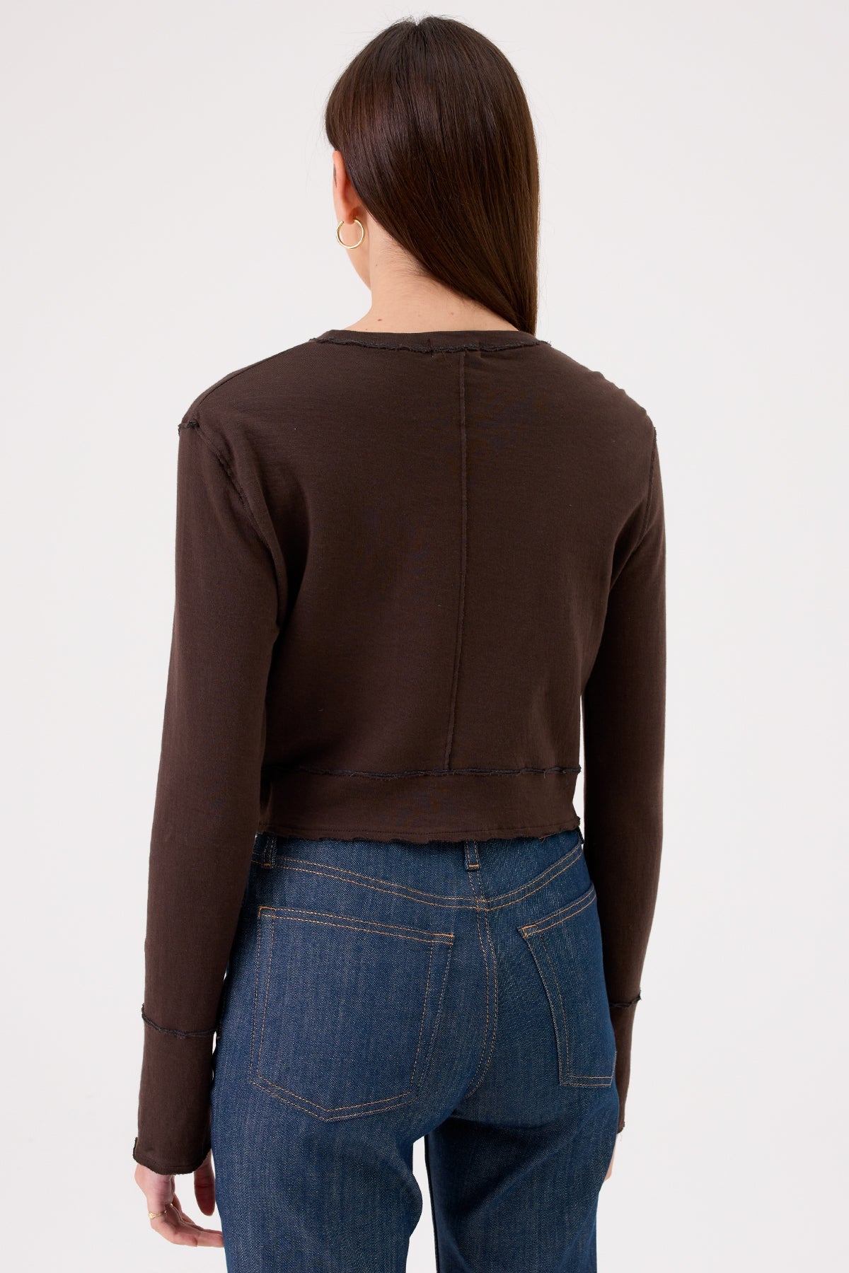 Serena Crop Pullover - Goldie LeWinter #color_coffee - limited edition