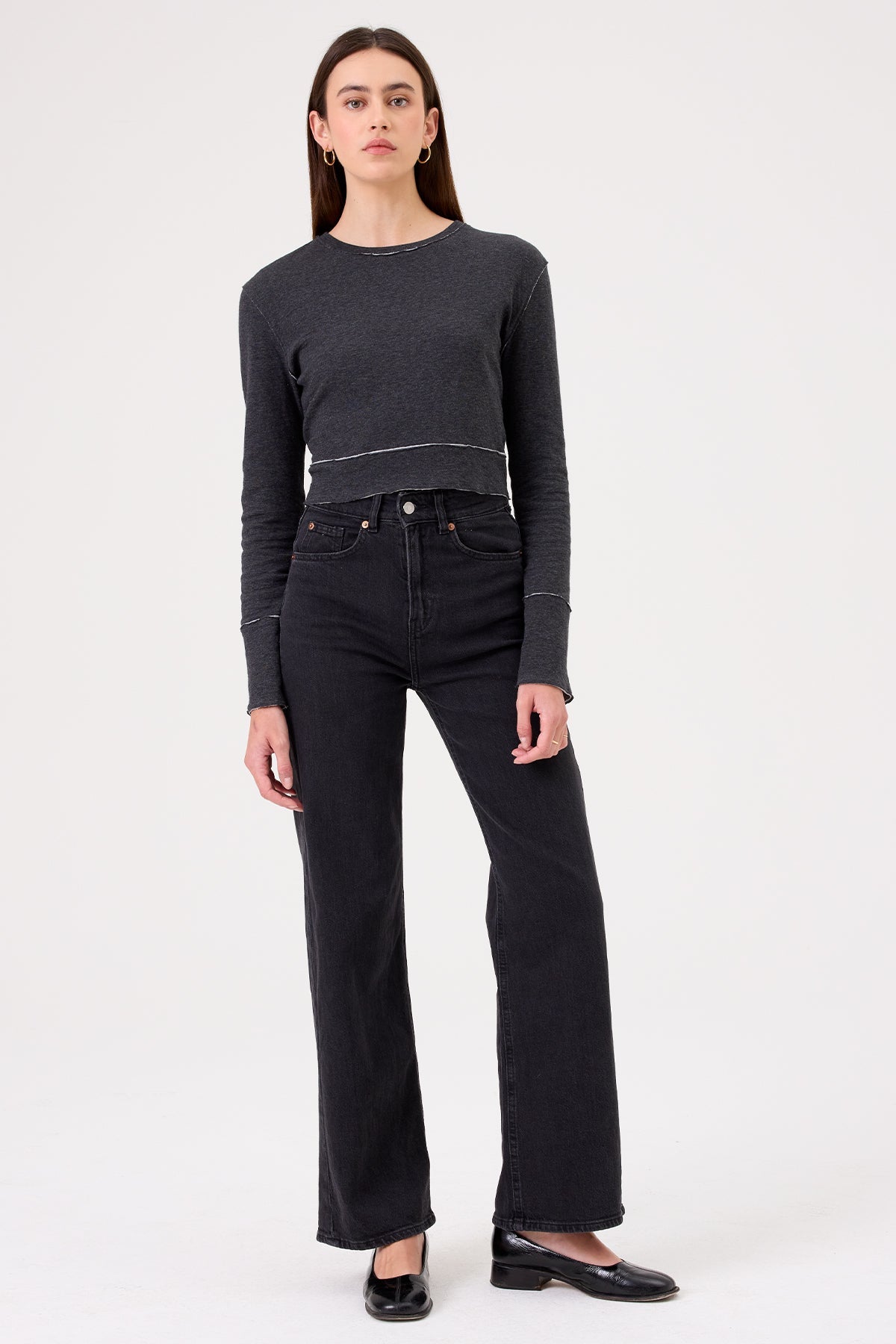Serena Crop Pullover - Goldie LeWinter #color_charcoal