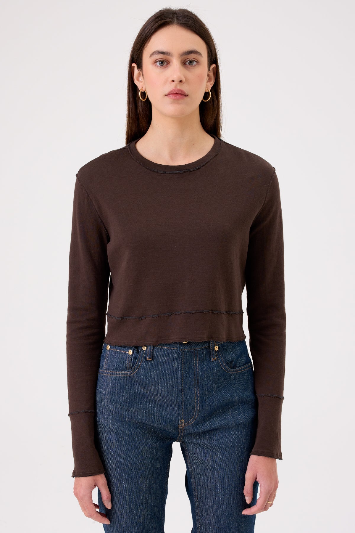 Serena Crop Pullover - Goldie LeWinter #color_coffee - limited edition