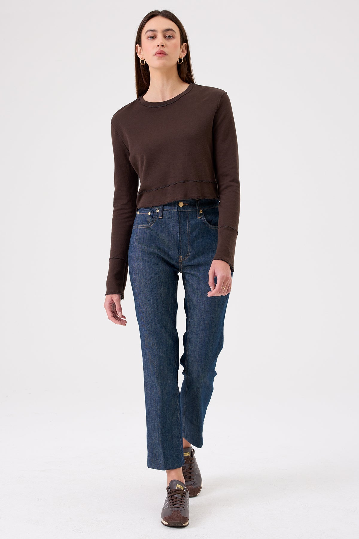 Serena Crop Pullover - Goldie LeWinter #color_coffee - limited edition