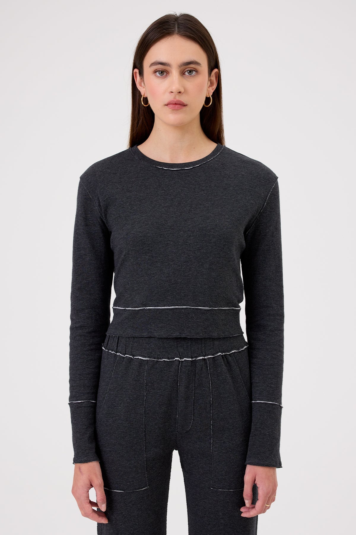 Serena Crop Pullover - Goldie LeWinter #color_charcoal
