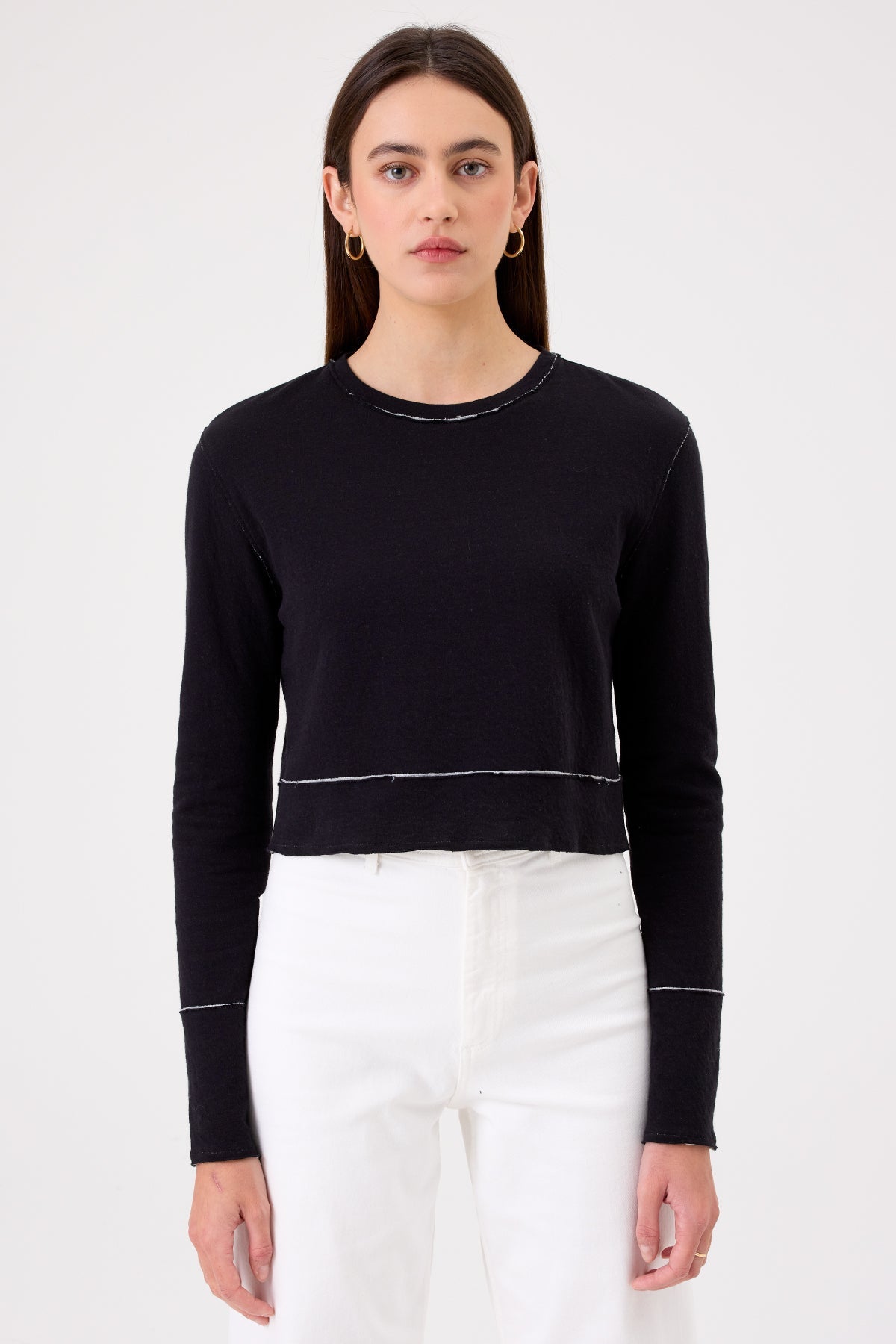 Serena Crop Pullover - Goldie LeWinter #color_black