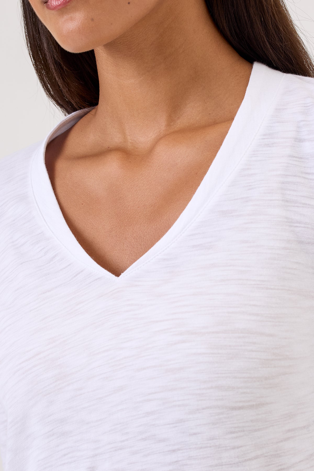 Serenity Long Sleeve V Neck Tee - Goldie LeWinter #color_white