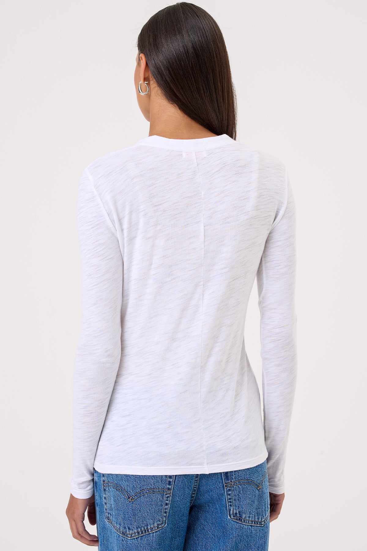 Serenity Long Sleeve V Neck Tee - Goldie LeWinter #color_white