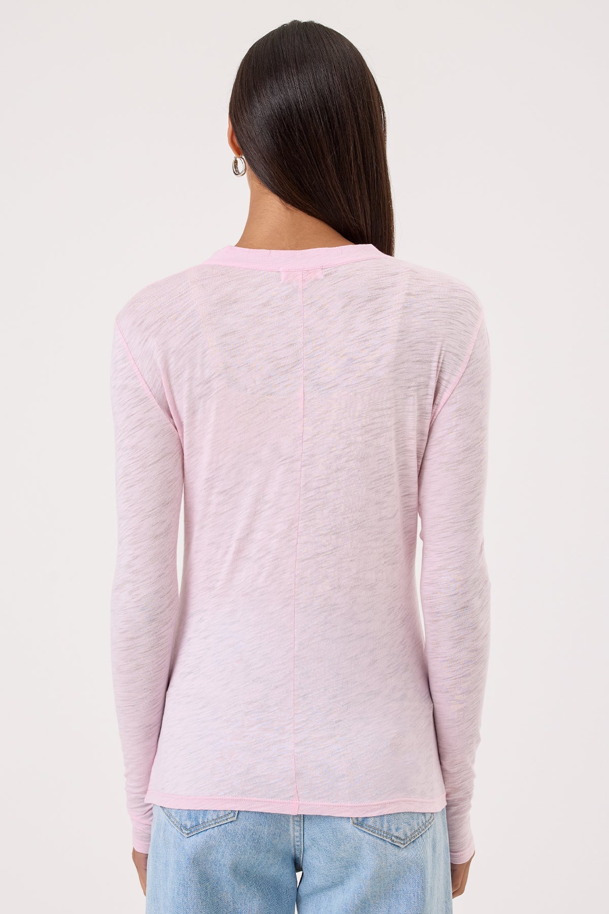 Serenity Long Sleeve V Neck Tee - Goldie LeWinter #color_cherry blossom - limited edition