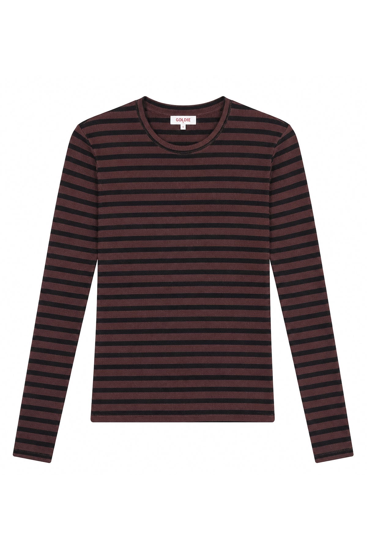 Shadow Stripe Top - Goldie LeWinter #color_coffee / black