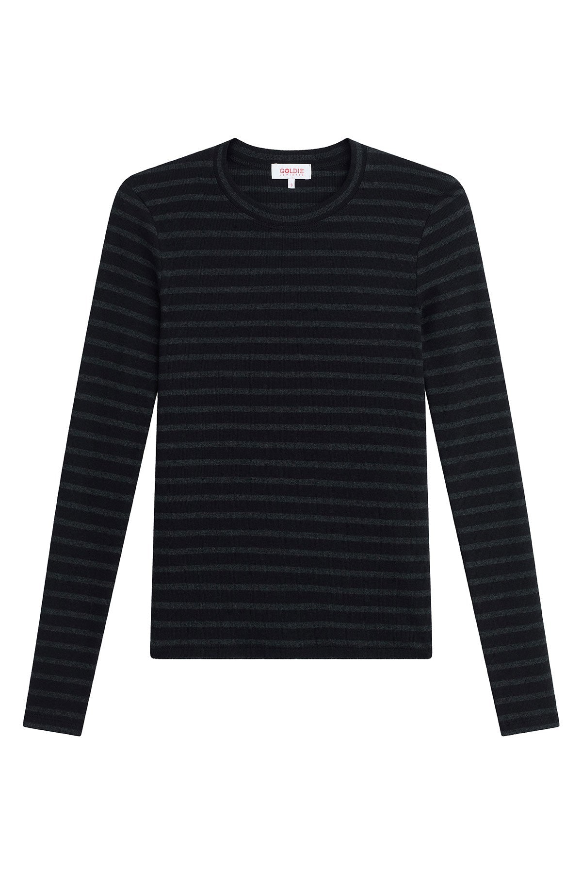 Shadow Stripe Top - Goldie LeWinter #color_black / charcoal heather