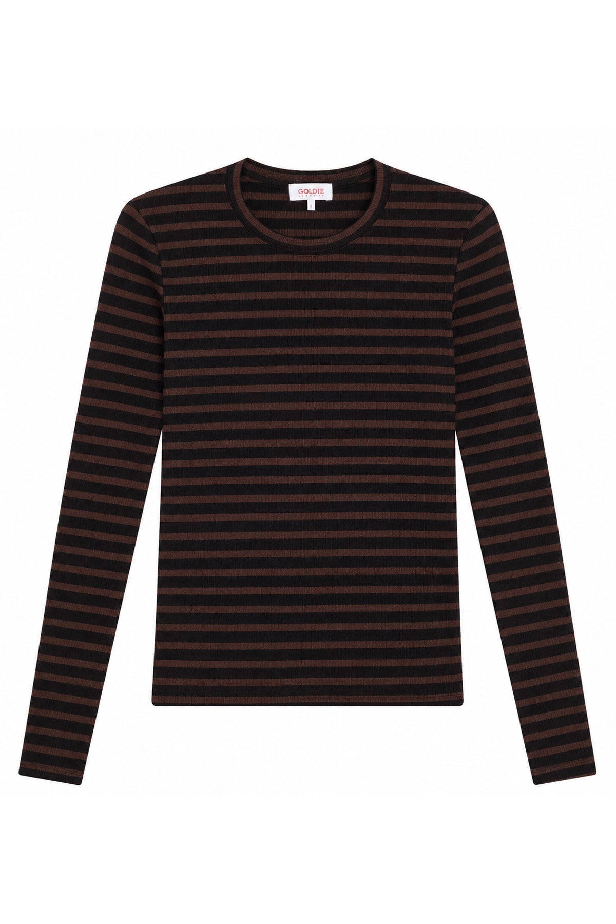 Shadow Stripe Top - Goldie LeWinter #color_black / coffee