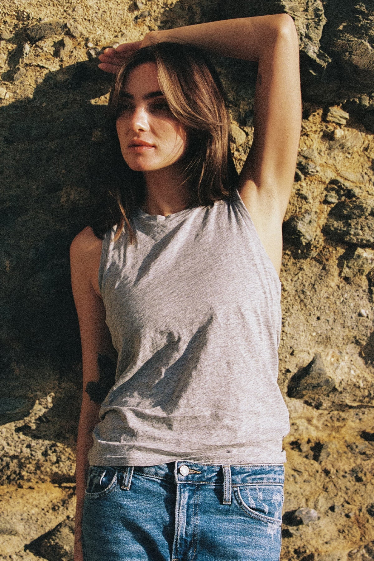 Signature Slub Crew Tank - Goldie LeWinter #color_gray heather