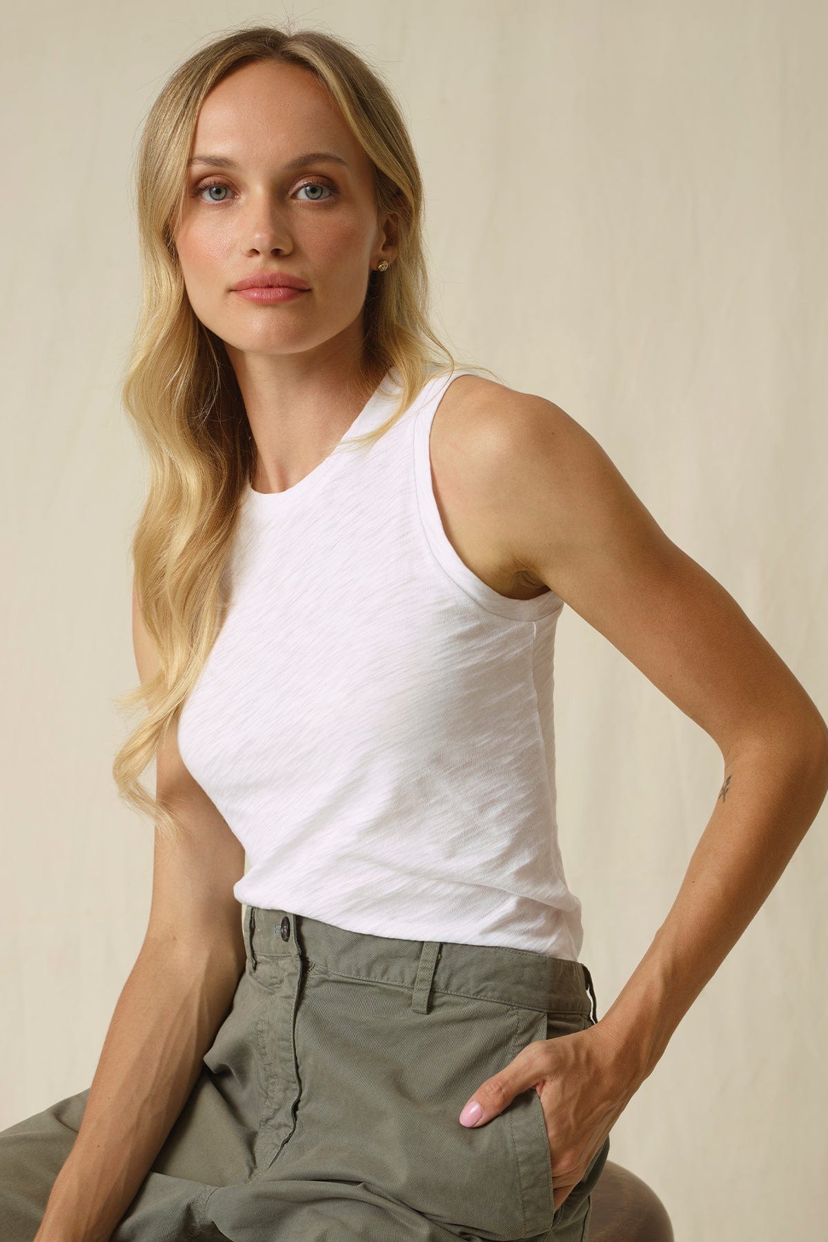 Signature Slub Crew Tank - Goldie LeWinter