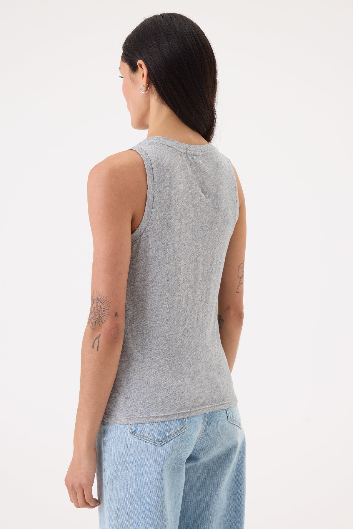 Signature Slub Henley Tank - Goldie LeWinter #color_gray heather