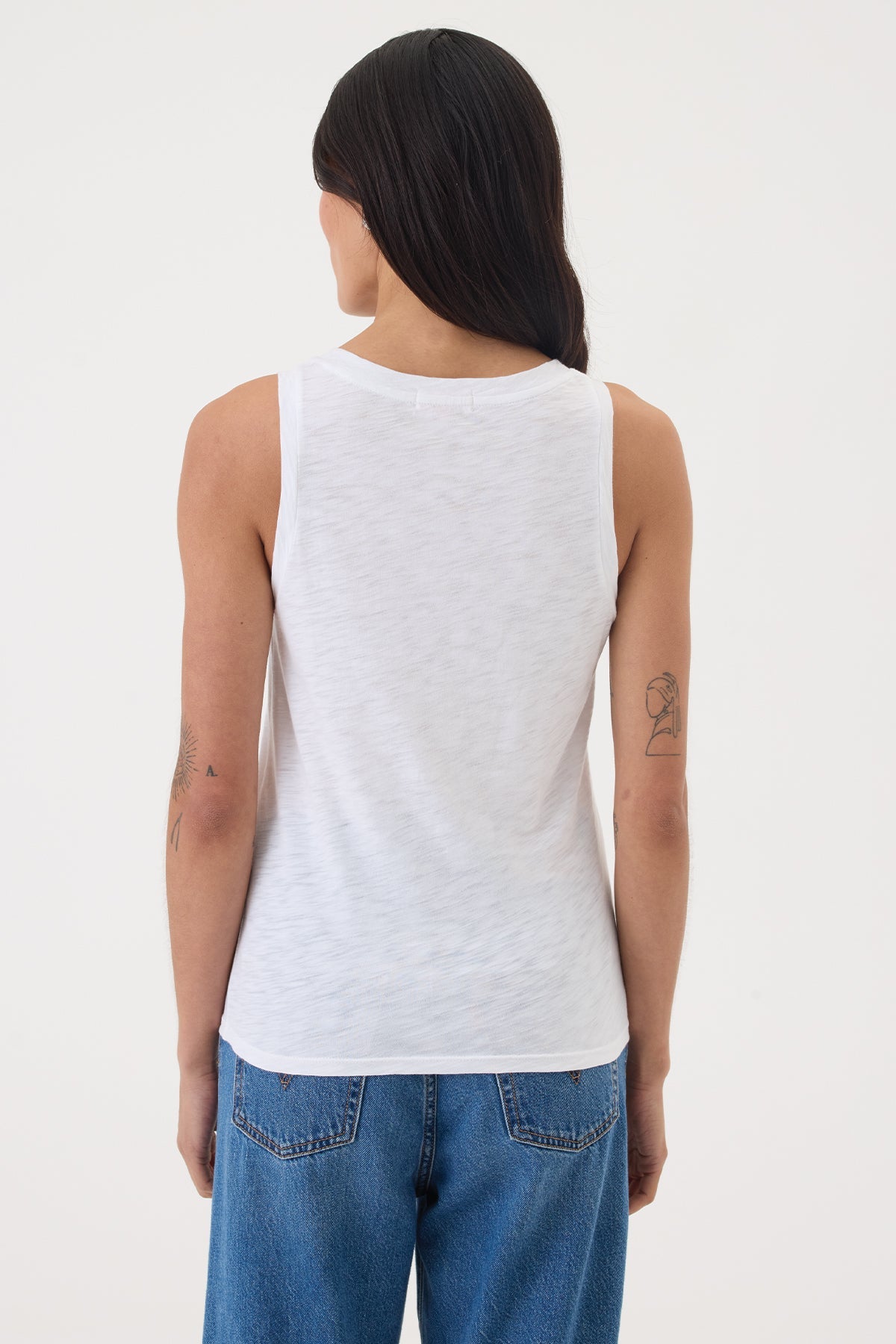 Signature Slub Henley Tank - Goldie LeWinter #color_white