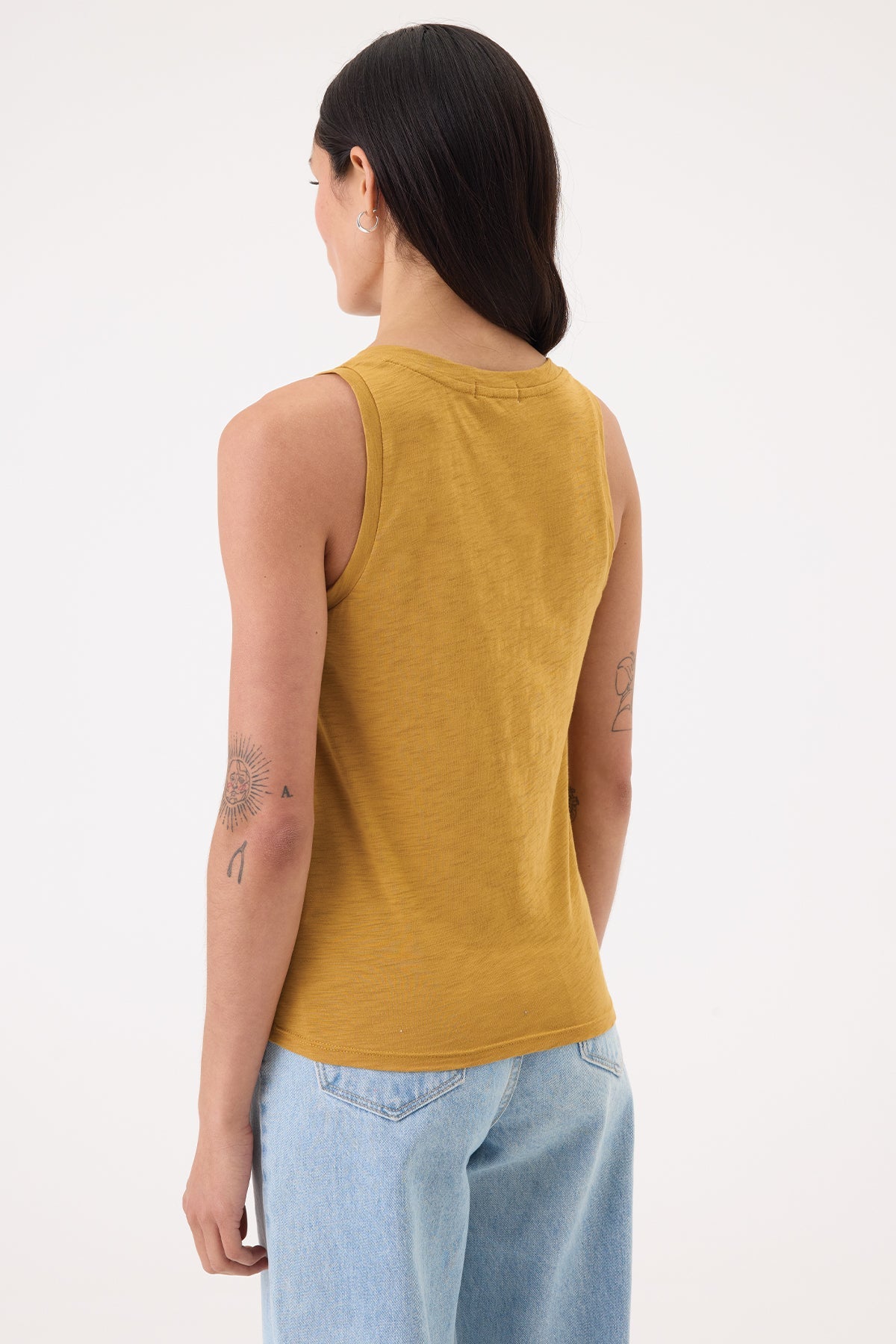 Signature Slub Henley Tank - Goldie LeWinter #color_ochre - limited edition