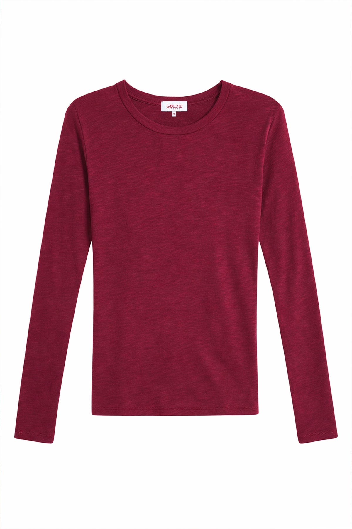 Signature Slub Long Sleeve Tee - Goldie LeWinter #color_bordeaux - limited edition