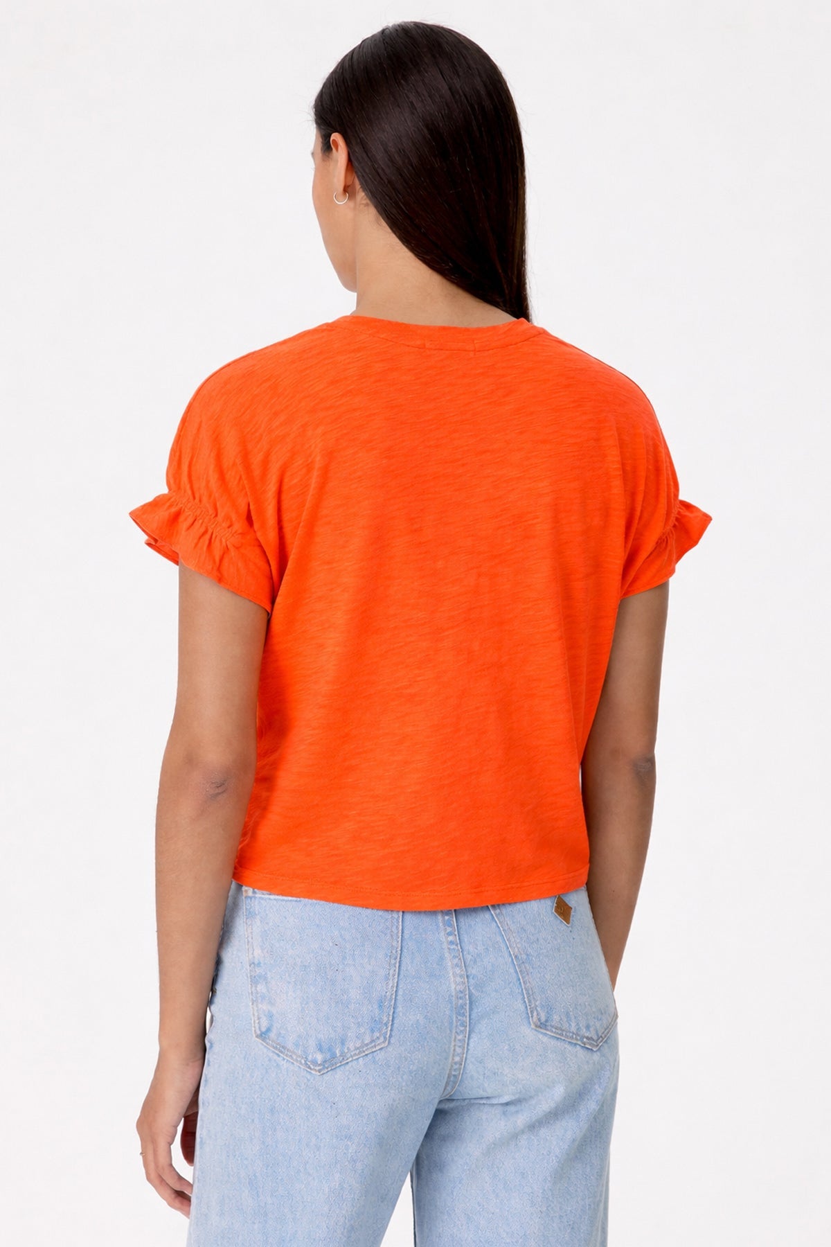 Signature Slub Puff & Ruffle Sleeve Tee - Goldie LeWinter #color_fiesta - limited edition