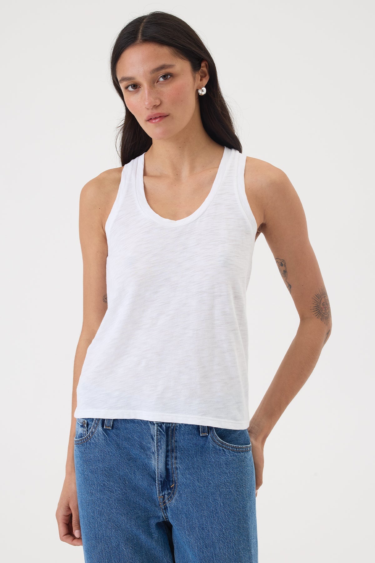 Signature Slub Racerback Tank - Goldie LeWinter #color_white