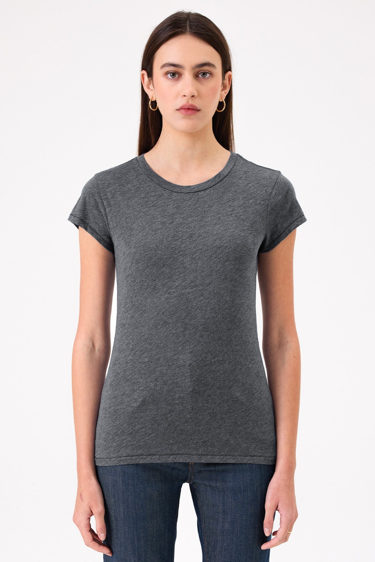 Signature Slub Tee - Goldie LeWinter #color_charcoal heather