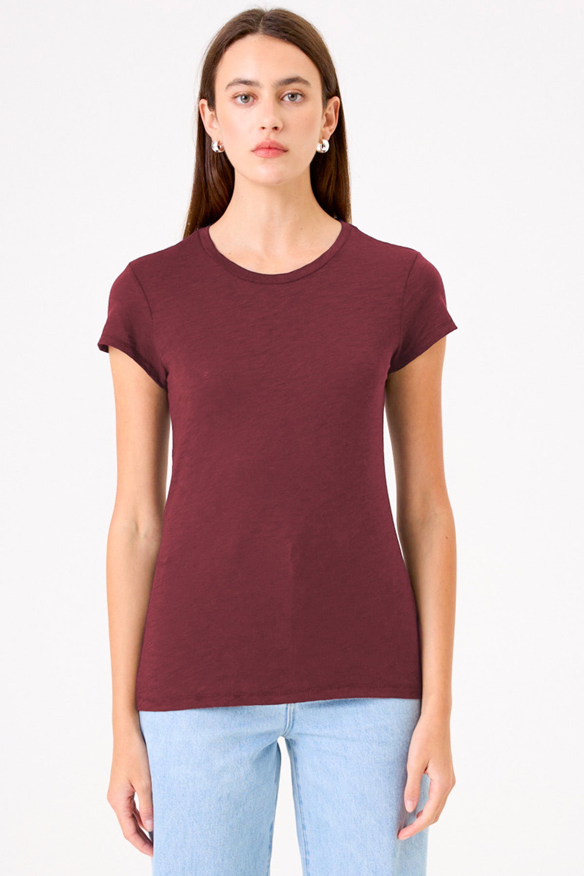 Signature Slub Tee - Goldie LeWinter #color_bordeaux - limited edition