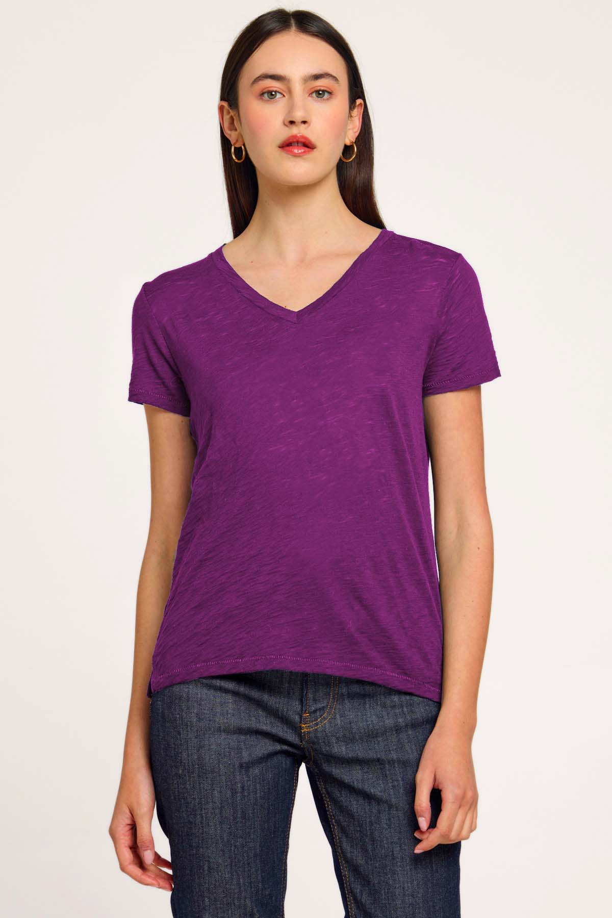 Signature Slub V Neck Boy Tee - Goldie LeWinter