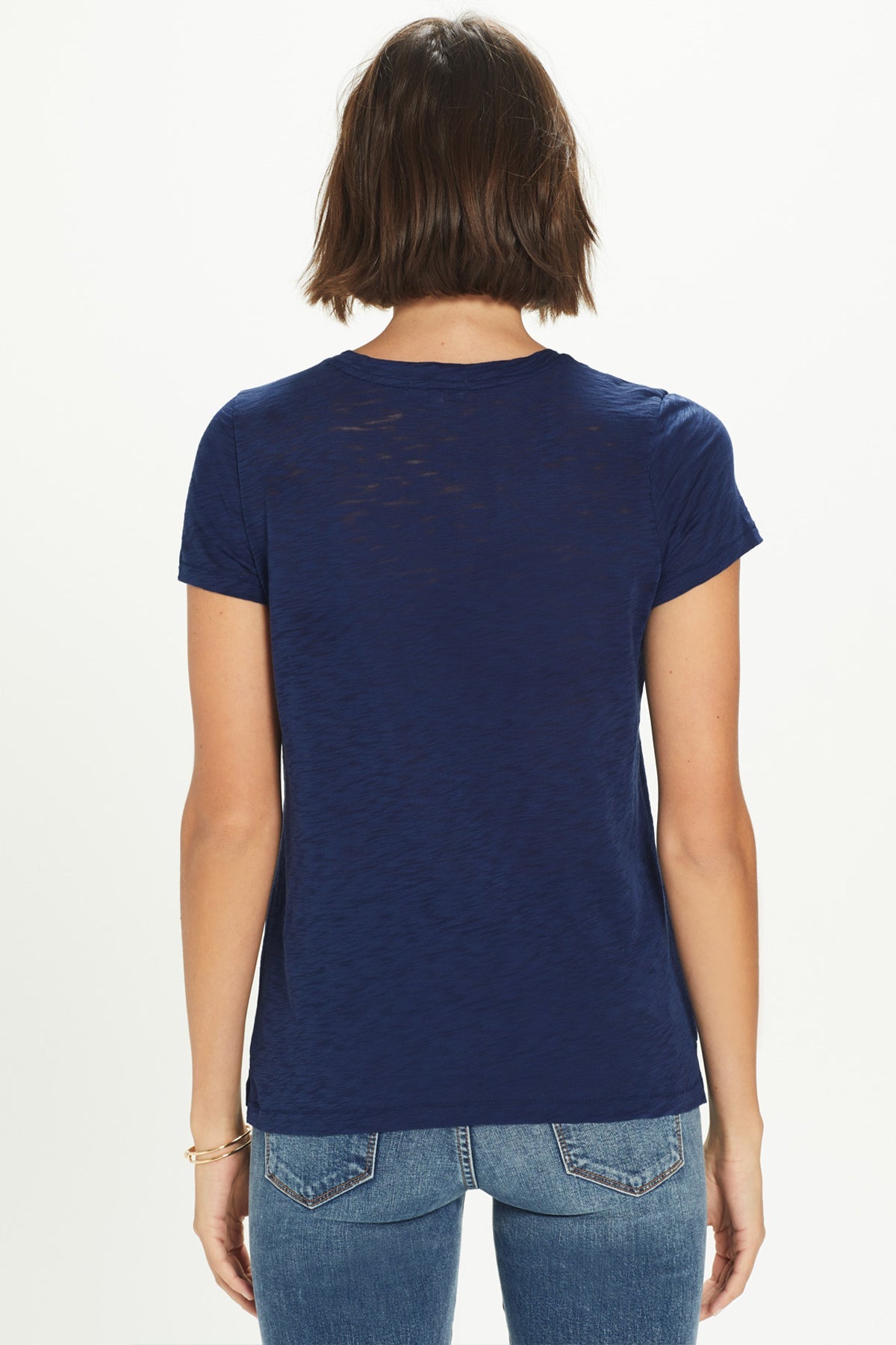Signature Slub V Neck Boy Tee - Goldie LeWinter #color_navy