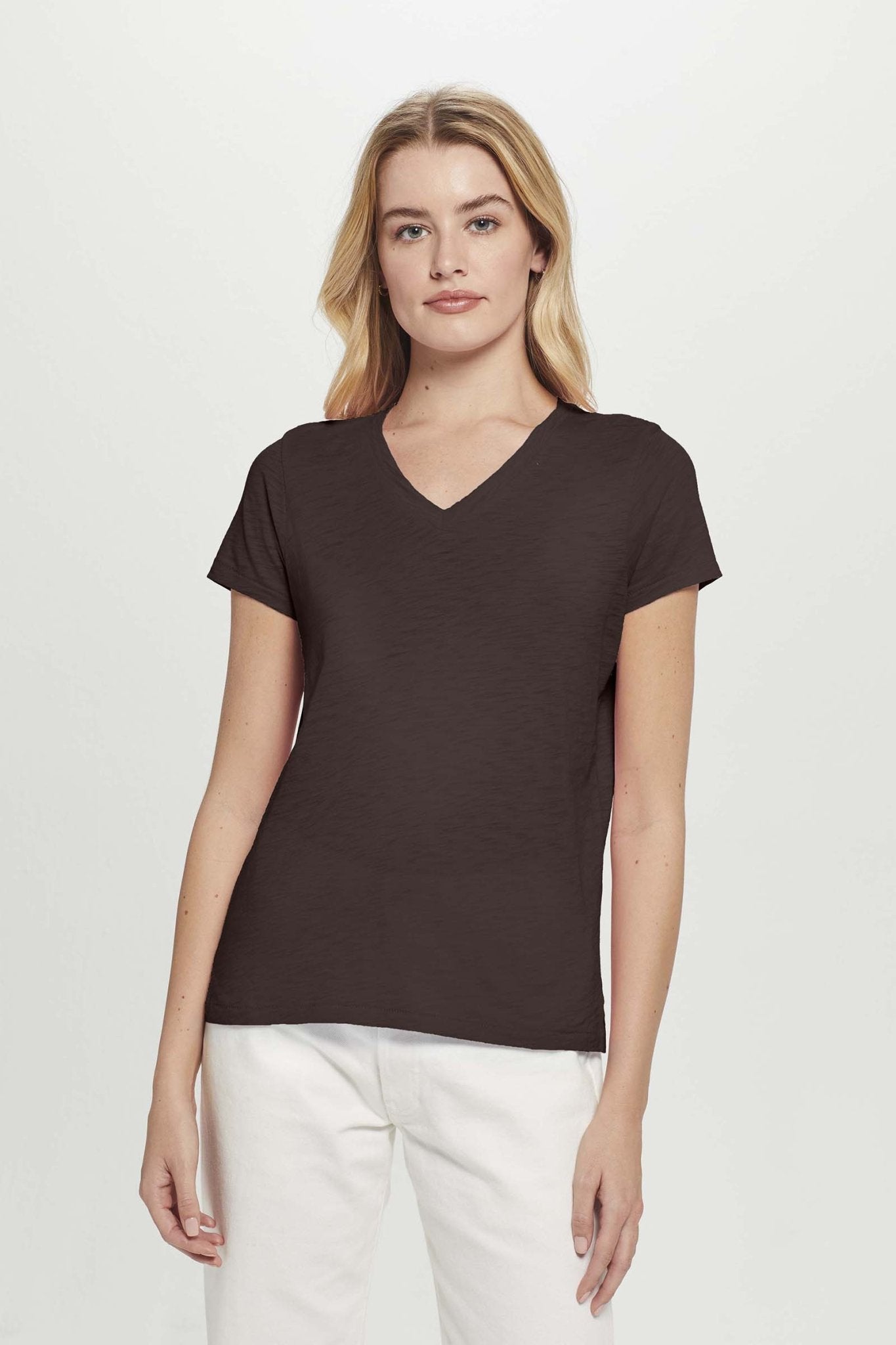 Signature Slub V Neck Boy Tee - Goldie LeWinter