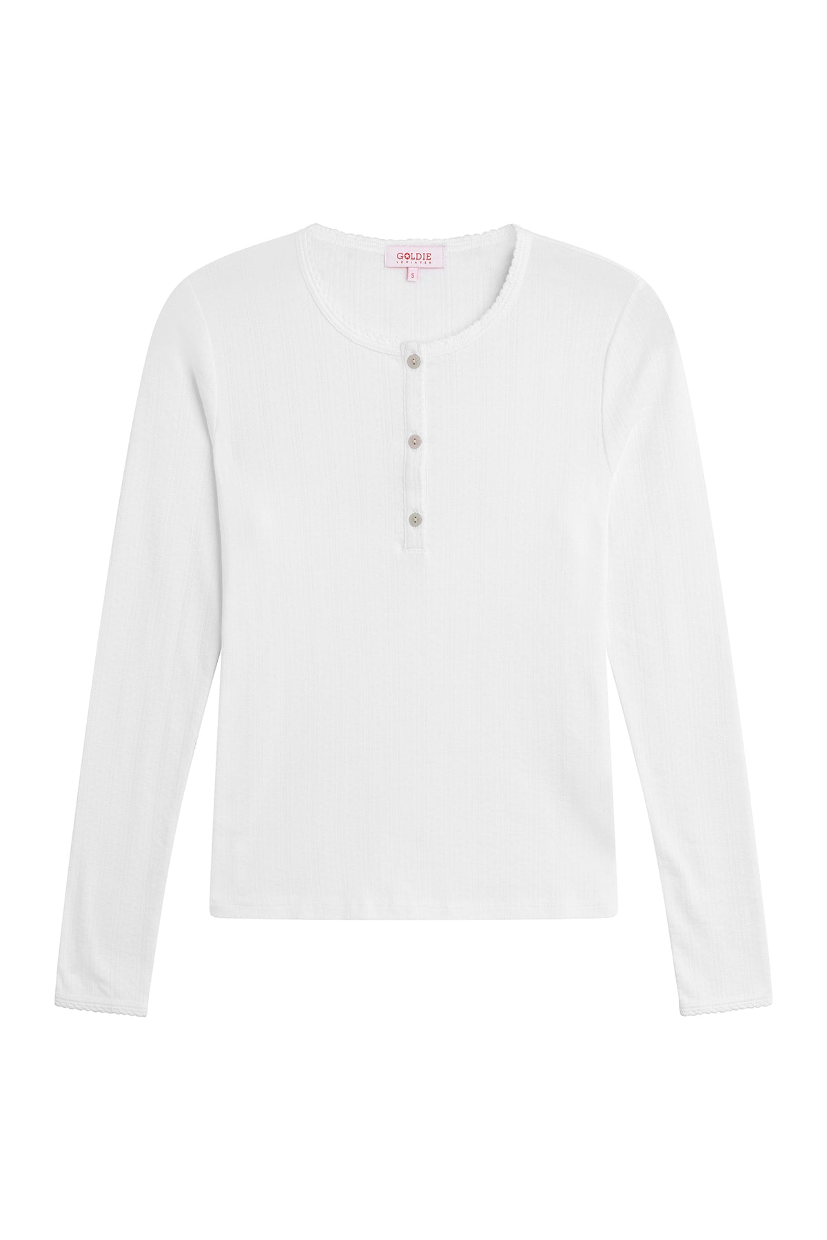 Sloane Pointelle Henley - Goldie LeWinter #color_white