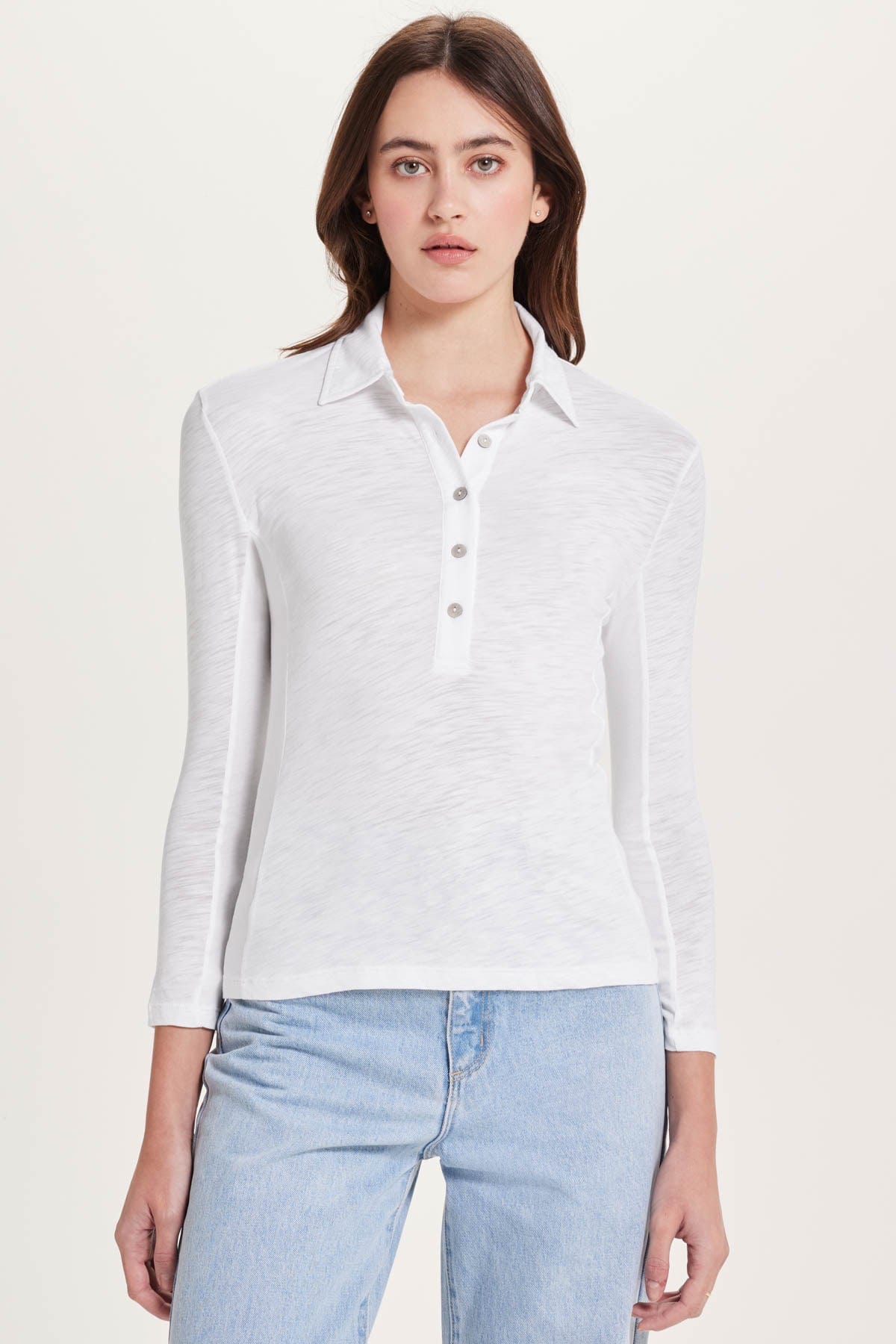 Slub + Jersey Polo Tee - Goldie LeWinter