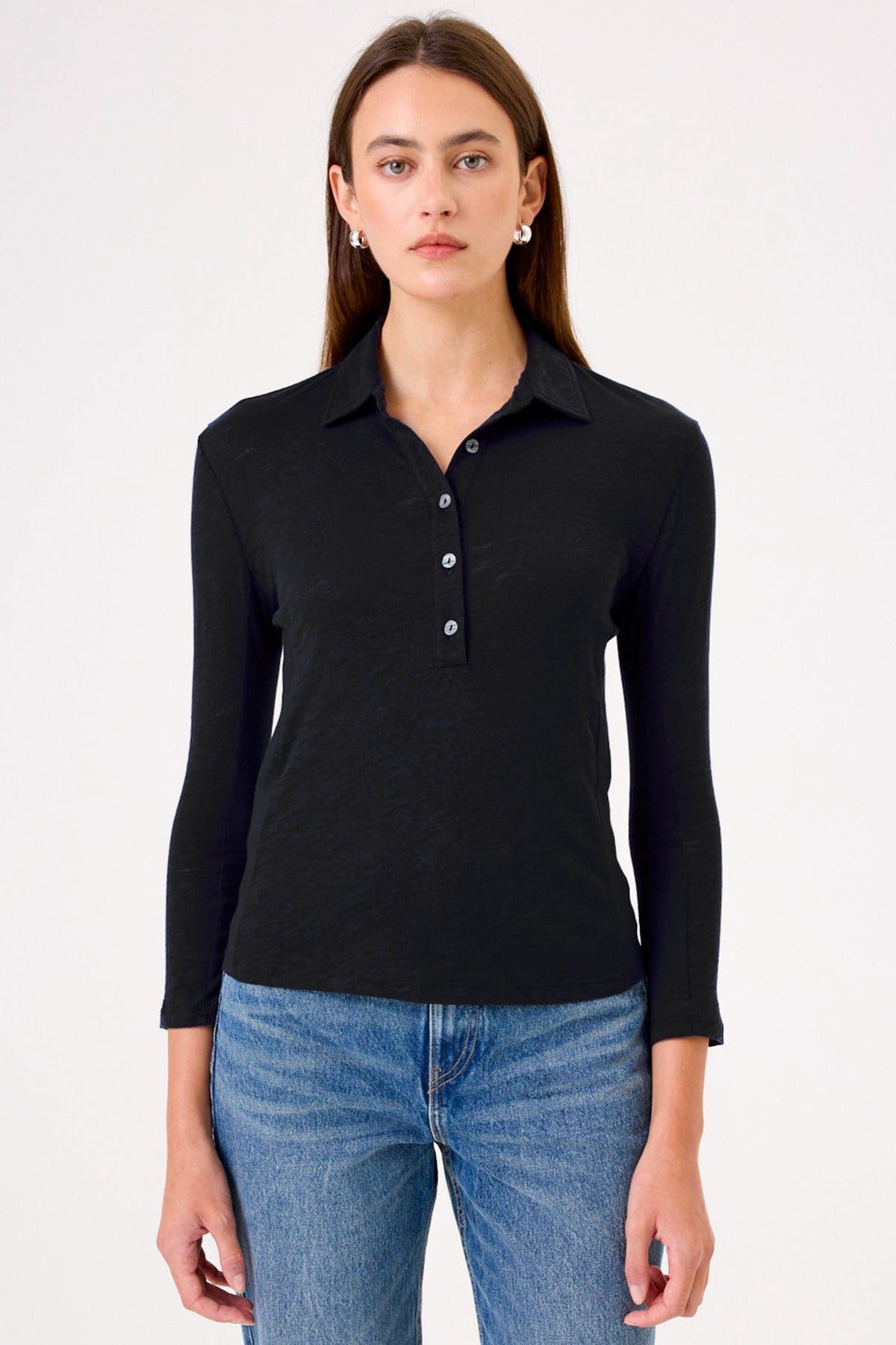 Slub + Jersey Polo Tee - Goldie LeWinter