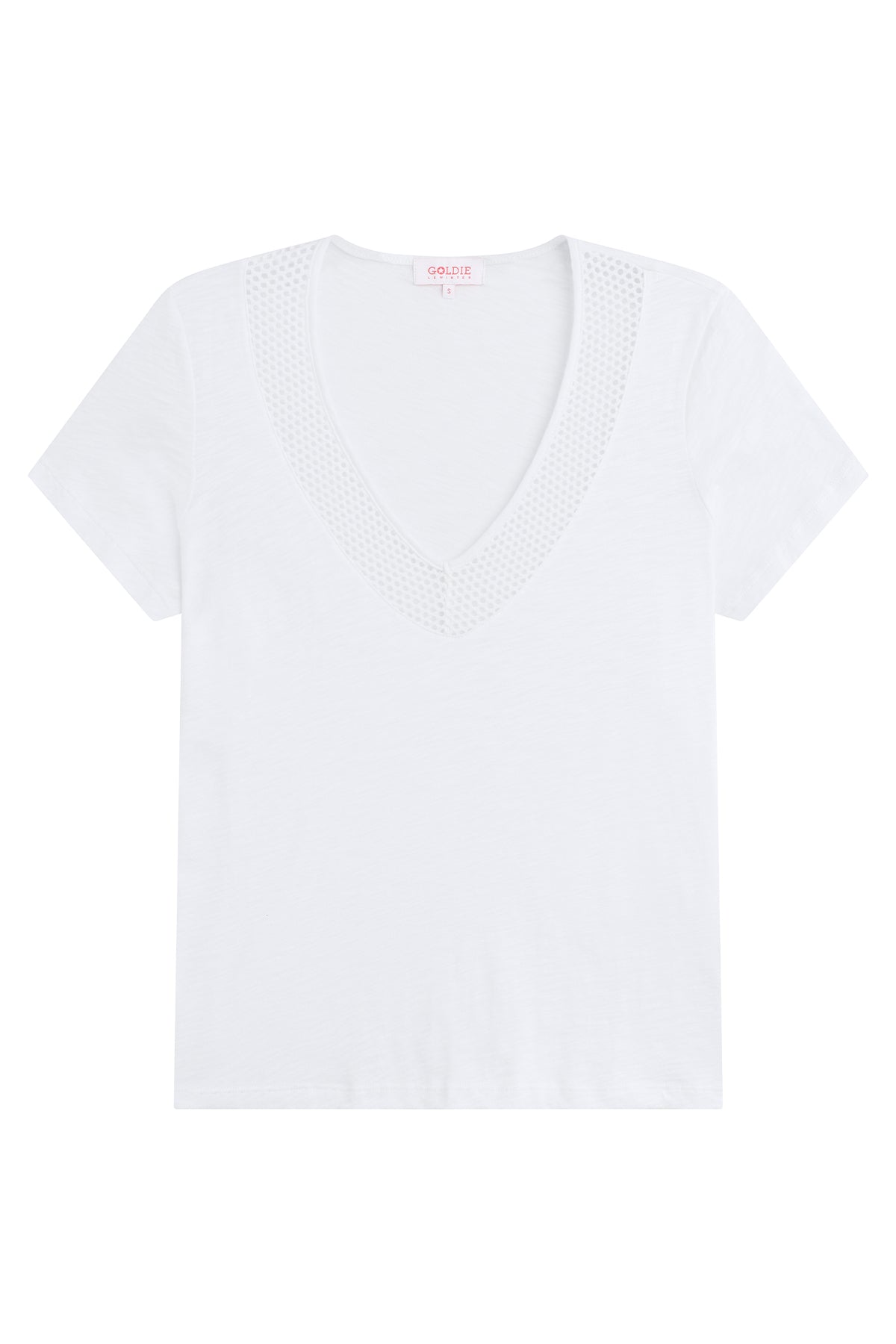 Soleil V Neck Boy Tee - Goldie LeWinter #color_white