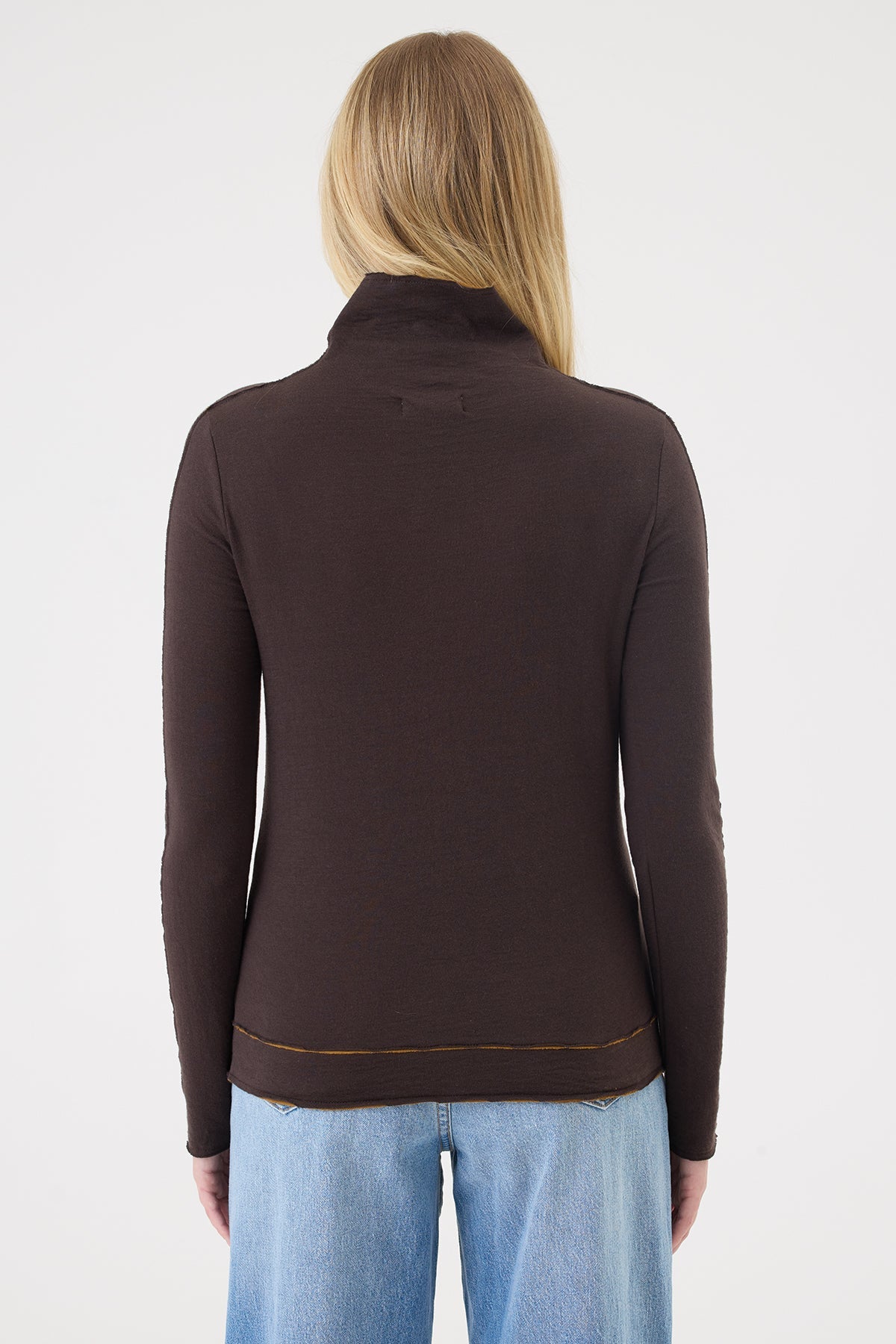 Stella Funnel Neck Pullover - Goldie LeWinter #color_coffee / bronze