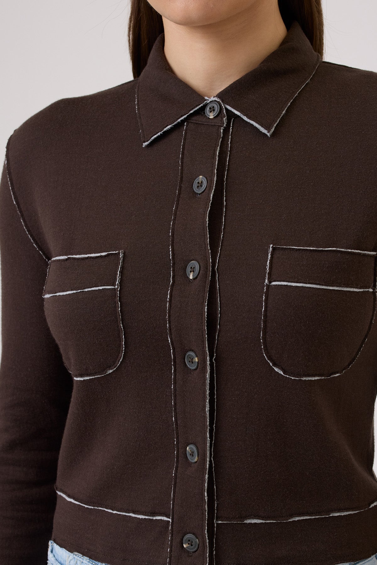 Stella Jacket - Goldie LeWinter #color_coffee / gray heather