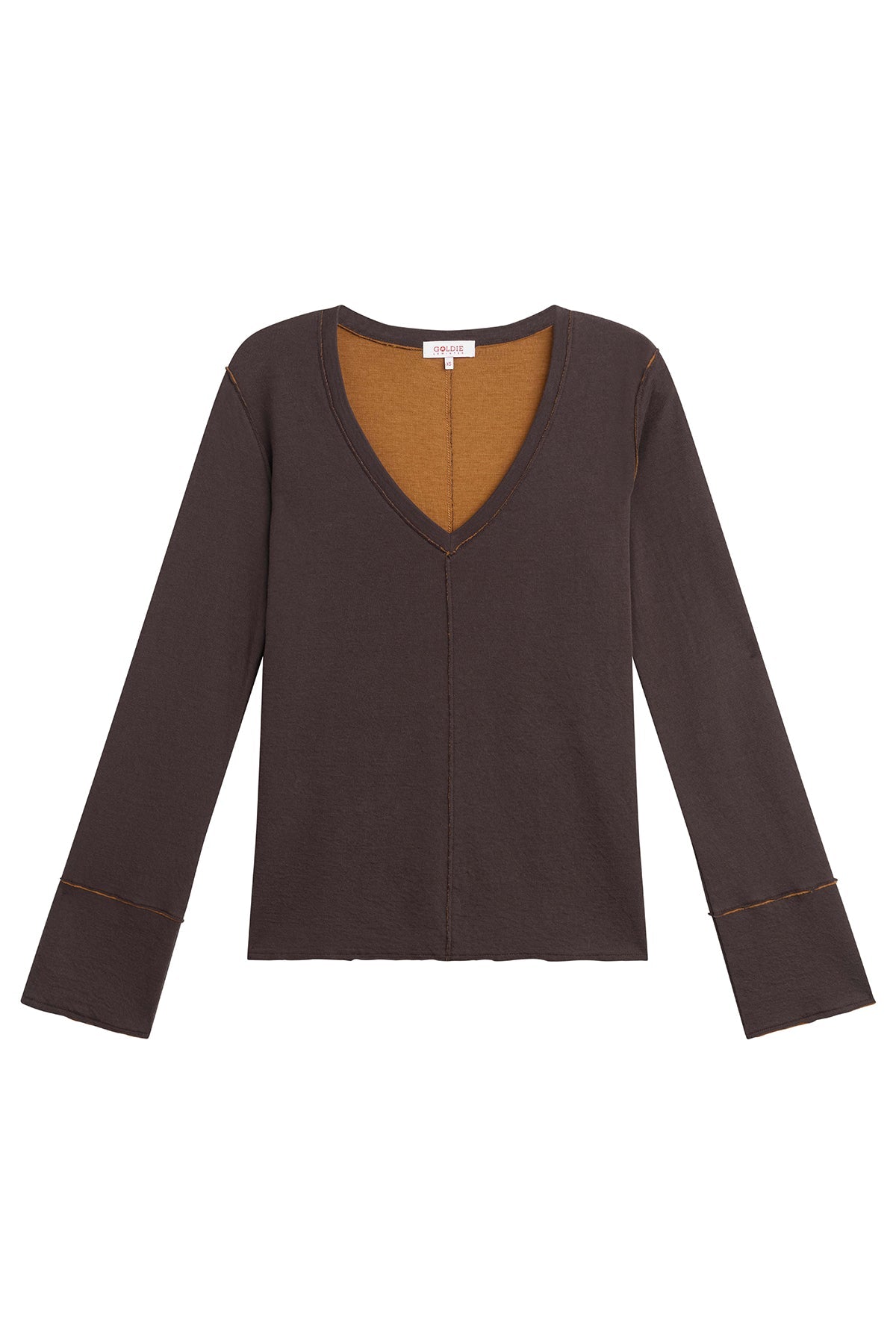 Stella V Neck Pullover - Goldie LeWinter #color_coffee / bronze