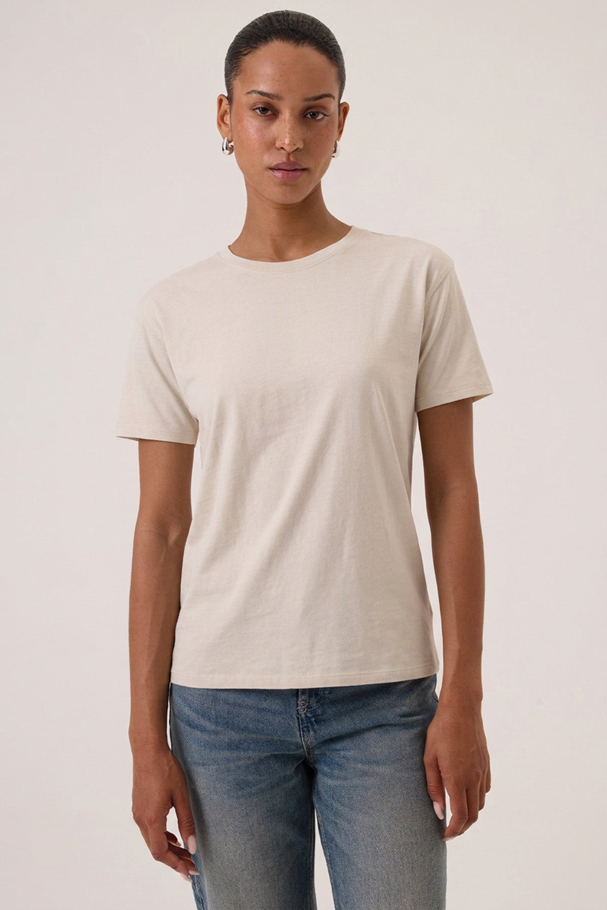 Sydney Organic Girlfriend Tee - Goldie LeWinter #color_stone