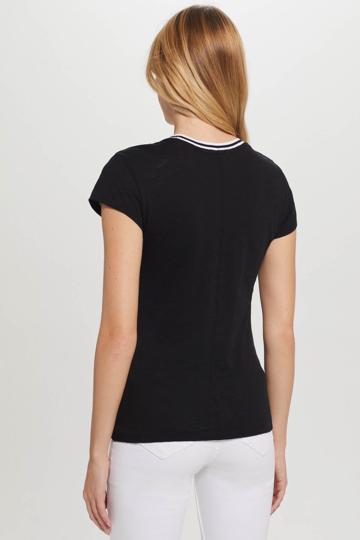Tipped Ringer Tee - Goldie LeWinter #color_black